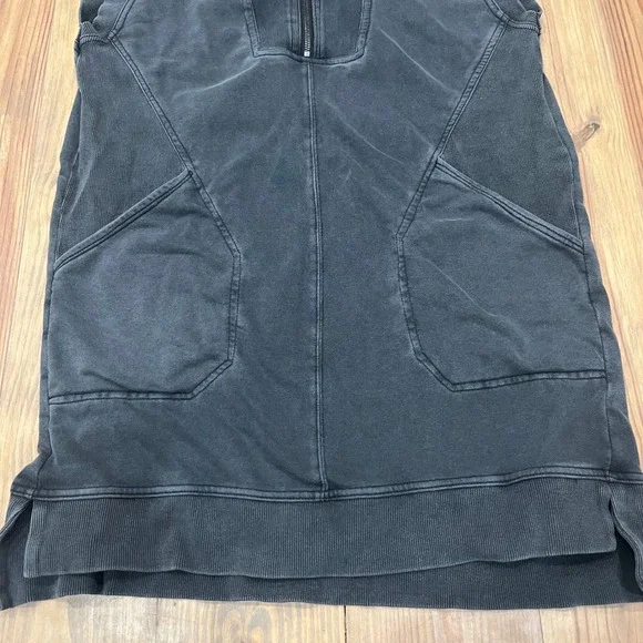 Entro Black Wash Sleeveless Quarter Zip Sweatshirt Dress M - Picture 3 of 8